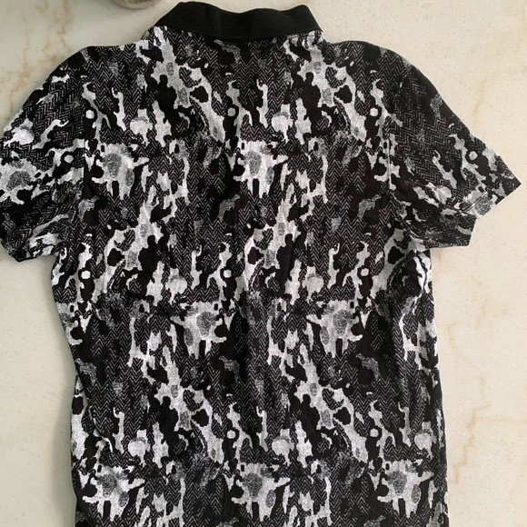 Alfani Men’s Camo Print Black n White Polo - Picture 6 of 8